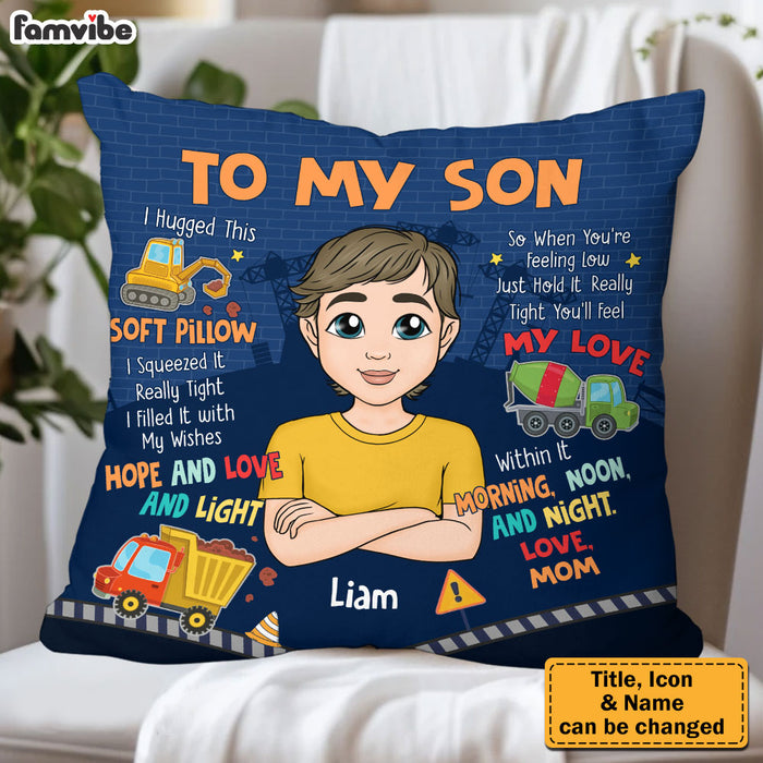 Personalized Gift For Son Construction Hug This Pillow 31978 1