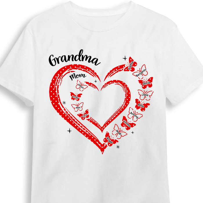 Personalized Gift For Grandma Butterfly Heart Polka Dot Shirt - Hoodie - Sweatshirt 31979 1