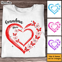 Personalized Gift For Grandma Butterfly Heart Polka Dot Shirt - Hoodie - Sweatshirt 31979 thumb 1