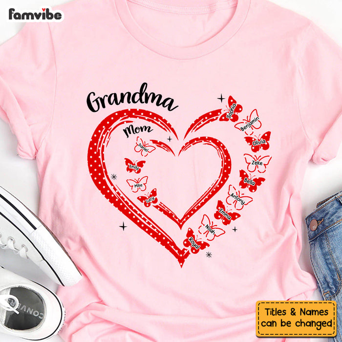 Personalized Gift For Grandma Butterfly Heart Polka Dot Shirt - Hoodie - Sweatshirt 31979 1