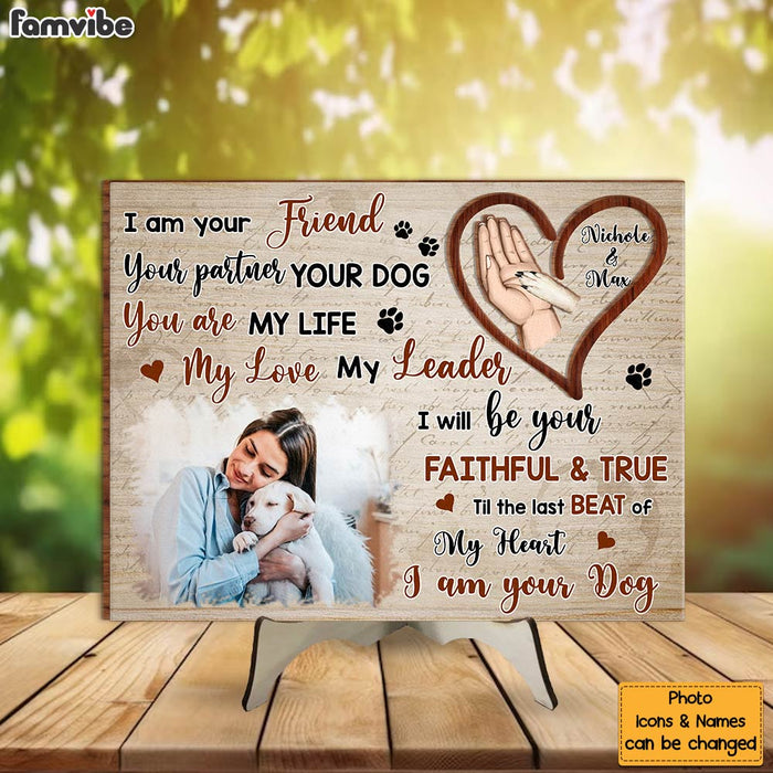 Personalized Gift For Dog Mom I Am Your Friend 2 Layered Separate Wooden Plaque 31990 1