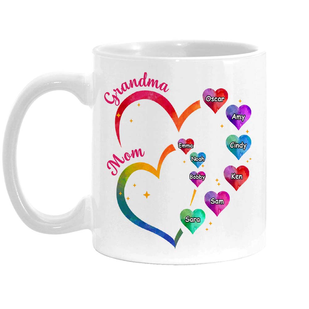 Personalized Gift For Grandma 2 Heart Mug 31993 Primary Mockup
