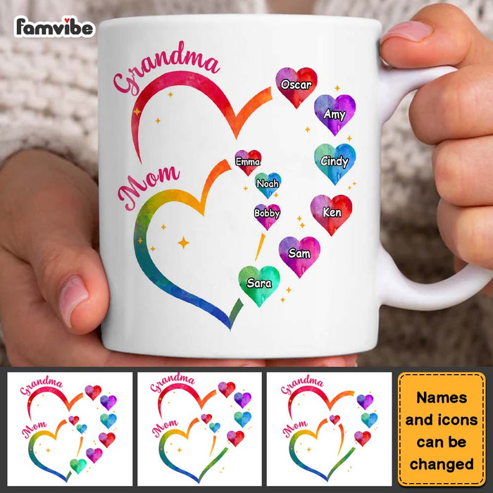 Personalized Gift For Grandma 2 Heart Mug 31993 1
