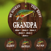 dad in 2 fish hooks Personalized Dad Fishing Hook Ornament OB121 95O36