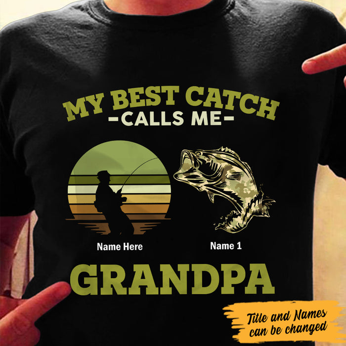Personalized Fishing Dad Grandpa T Shirt AP191 95O47 1