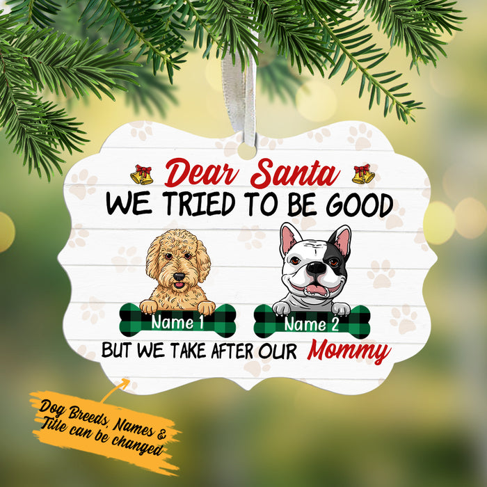Personalized Dear Santa Dog Christmas MDF Benelux Ornament OB55 85O34 1