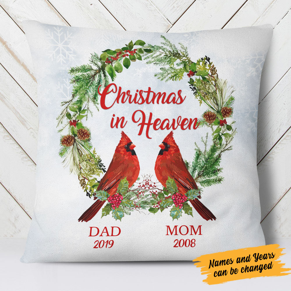 Personalized Christmas In Heaven Memorial  Pillow SB232 30O58 (Insert Included)