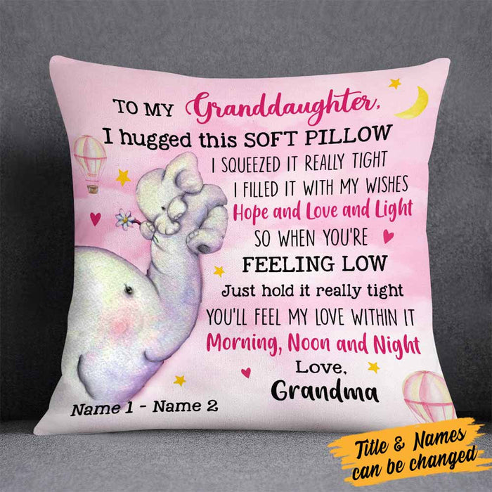 Personalized Elephant Granddaughter Hug This Pillow JR32 81O58 1