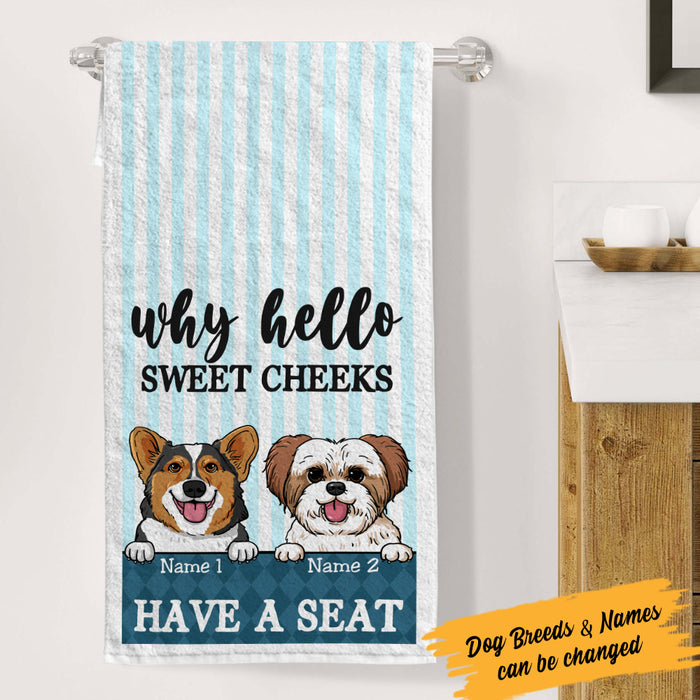Personalized Hello Sweet Cheeks Dog Bath Towel  DB151 85O53 1