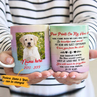 Personalized Dog Cat Loss Memorial Left Paw Prints On My Heart Mug NB201 87O36 thumb 1