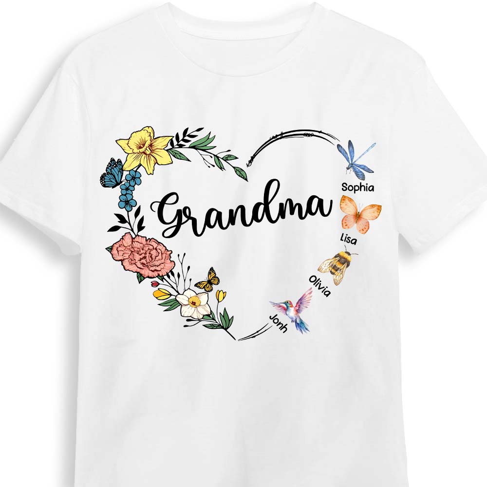 Personalized Gift For Grandma Flower Insects Shirt Hoodie Sweatshirt 32002 Primary Mockup