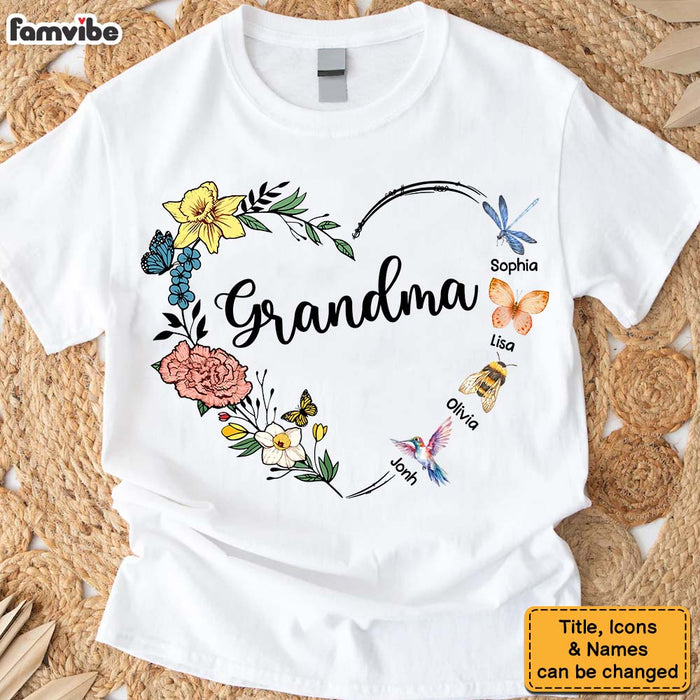 Personalized Gift For Grandma Flower Insects Shirt - Hoodie - Sweatshirt 32002 1