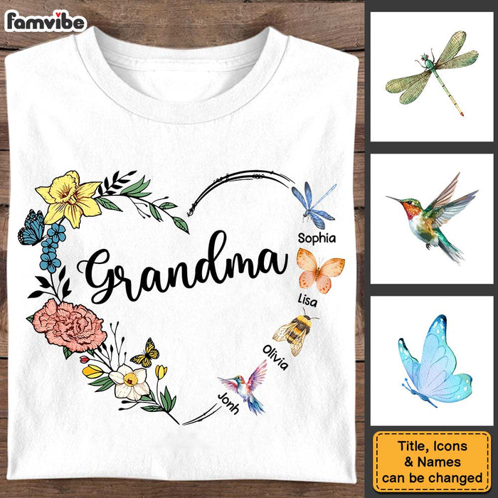Personalized Gift For Grandma Flower Insects Shirt - Hoodie - Sweatshirt 32002 1