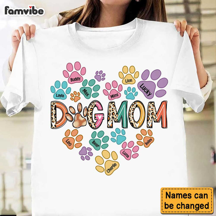 Personalized Gift For Dog Mom Heart Paw Prints Shirt - Hoodie - Sweatshirt 32005 1