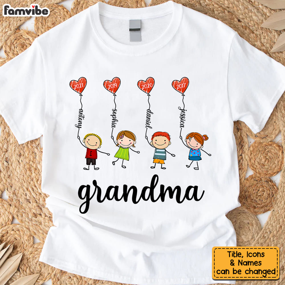 Personalized Gift For Grandma Doodle Kids Shirt Hoodie Sweatshirt 32007 Primary Mockup
