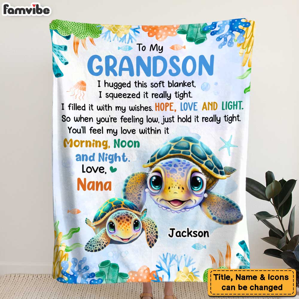 Personalized Gift For Grandson Hope And Love And Light Blanket 32023 Primary Mockup