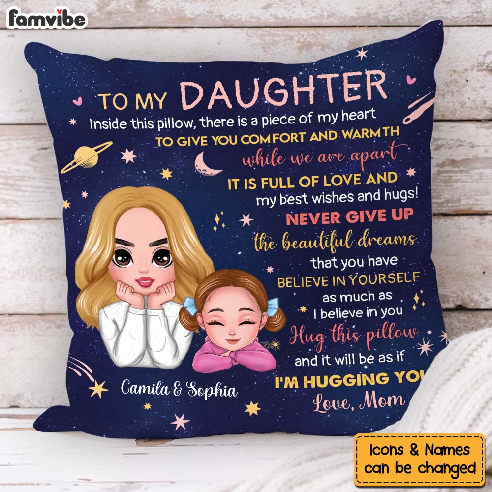 Personalized Gift For Daughter A Piece Of My Heart Inside This Pillow 32036 Primary Mockup