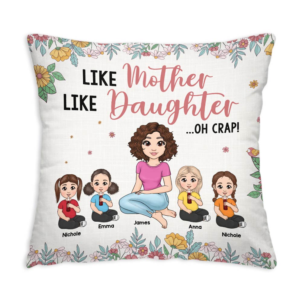 Personalized Gift For Mom Like Daughter Pillow 32039 Primary Mockup
