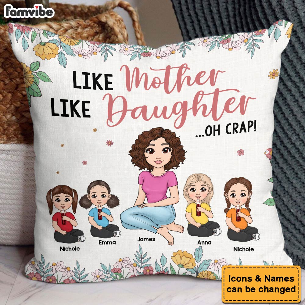 Personalized Gift For Mom Like Daughter Pillow 32039 Primary Mockup