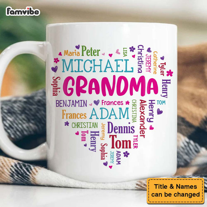 Personalized Gift For Grandma Heart Word Art Mug 32053 1