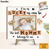 Personalized Gift For Baby As Lucky As Can Be Photo 2 Layered Wooden Plaque 32057 1