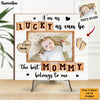 Personalized Gift For Baby As Lucky As Can Be Photo 2 Layered Wooden Plaque 32057 1