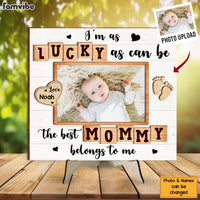 Personalized Gift For Baby As Lucky As Can Be Photo 2 Layered Wooden Plaque 32057 thumb 1