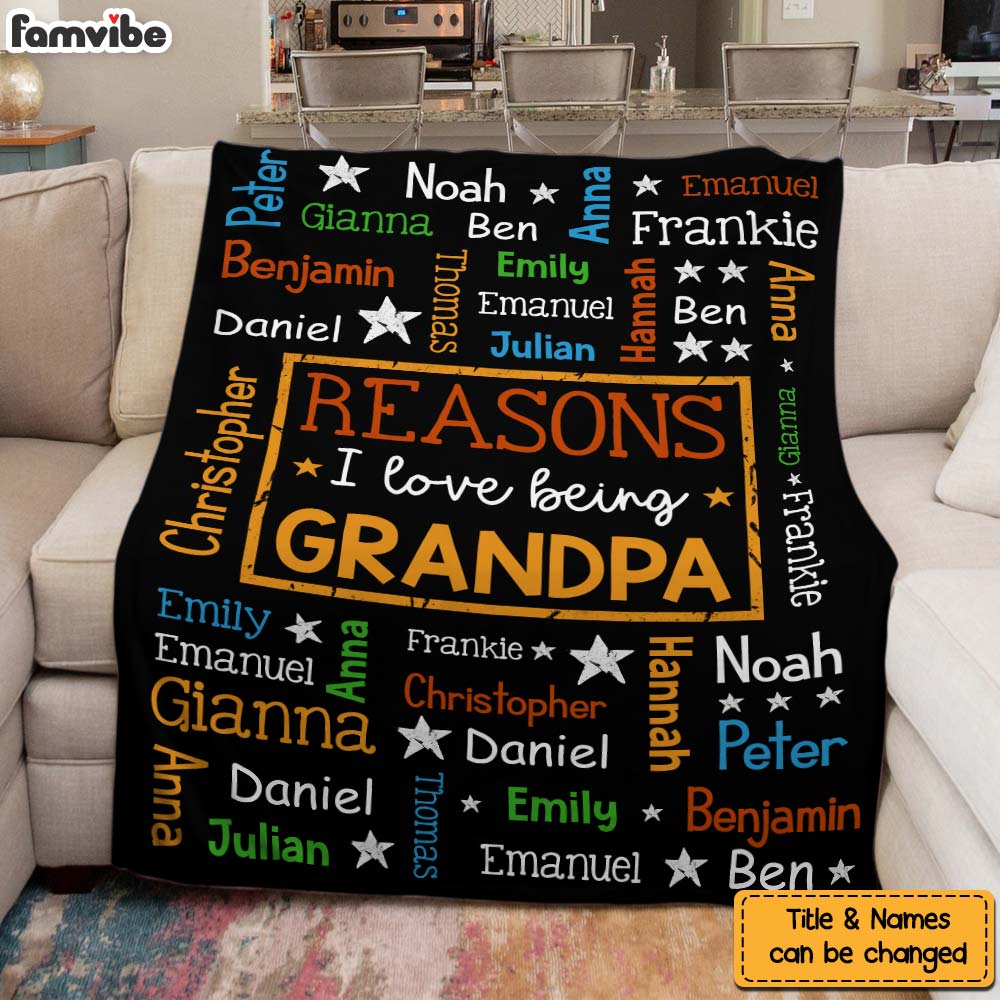 Personalized Gift For Grandpa Word Art Blanket 32059 Primary Mockup