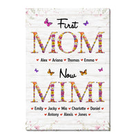 Personalized Gift For Nana First Mom Now Grandma Flower Pattern Canvas 32069 thumb 1