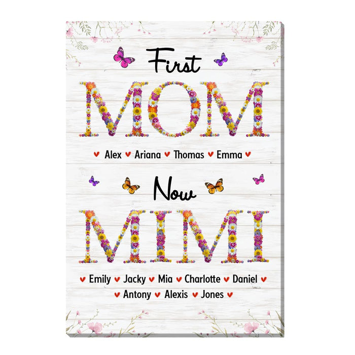Personalized Gift For Nana First Mom Now Grandma Flower Pattern Canvas 32069 1