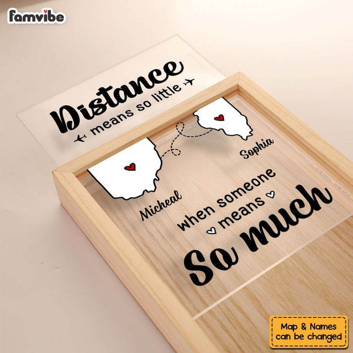 Personalized Gift For Long Distance State Map Picture Frame Light Box 32072 1