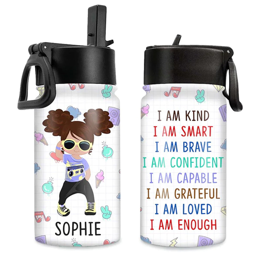 Personalized Gift For Kid I Am Kind Kids Water Bottle 32073 Primary Mockup