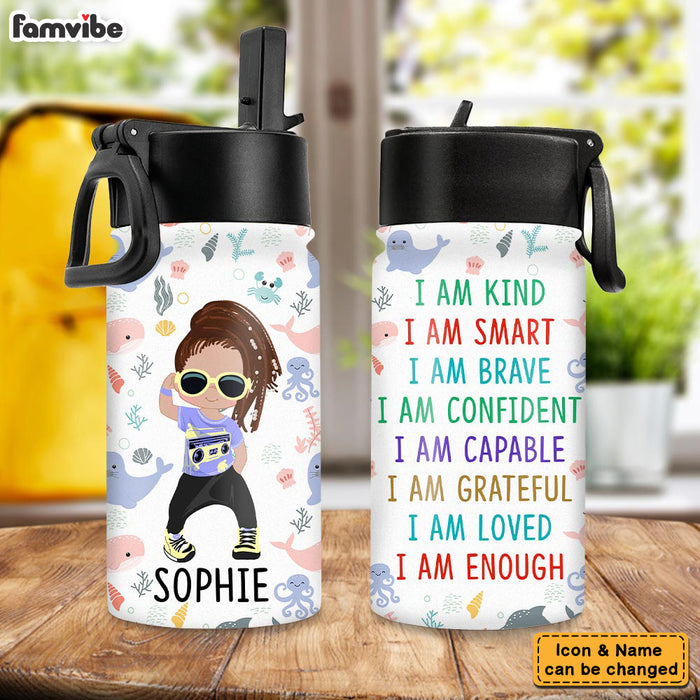 Personalized Gift For Kid I Am Kind Kids Water Bottle 32073 1