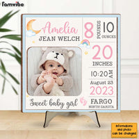 Personalized Gift For Baby Birth Announcement 2 Layered Separate Wooden Plaque 32075 thumb 1