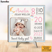 Personalized Gift For Baby Birth Announcement 2 Layered Separate Wooden Plaque 32075 thumb 1