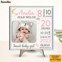 Personalized Gift For Baby Birth Announcement 2 Layered Separate Wooden Plaque 32075 thumb 1