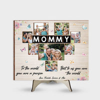 Personalized Gift For Mom You Are The World 2 Layered Separate Wooden Plaque 32077 thumb 1