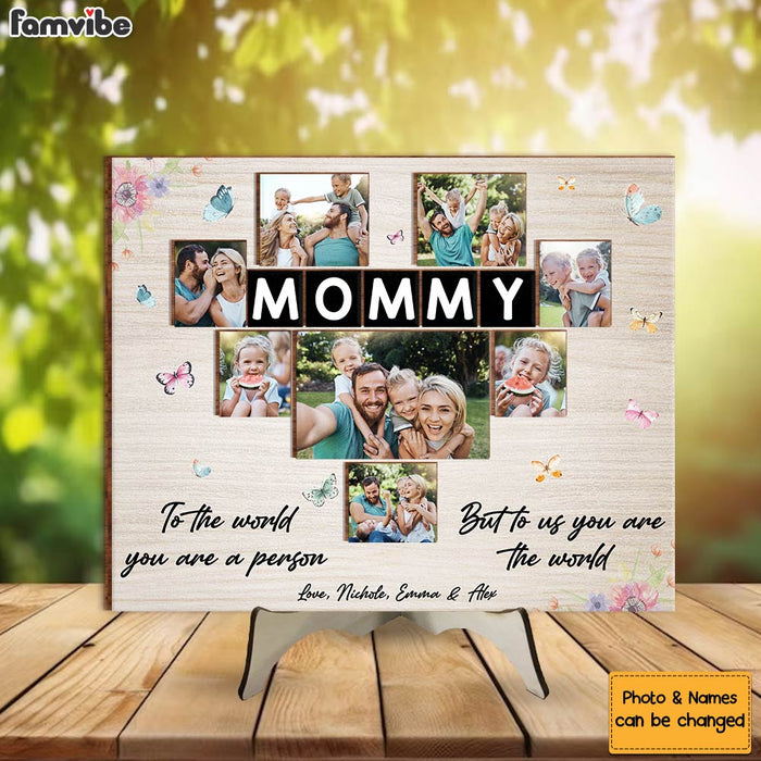 Personalized Gift For Mom You Are The World 2 Layered Separate Wooden Plaque 32077 1