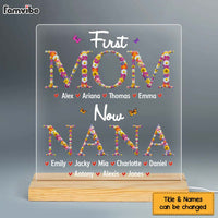 Personalized Gift For Nana First Mom Now Grandma Flower Pattern Plaque LED Lamp Night Light 32078 thumb 1