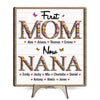 Personalized Gift For Nana First Mom Now Grandma Flower Pattern 2 Layered Separate Wooden Plaque  31743 32079 1