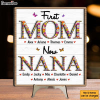 Personalized Gift For Nana First Mom Now Grandma Flower Pattern 2 Layered Separate Wooden Plaque  31743 32079 thumb 1