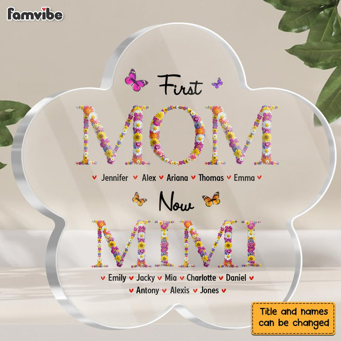 Personalized Gift For Nana First Mom Now Grandma Flower Pattern Plaque 31743 32080 1