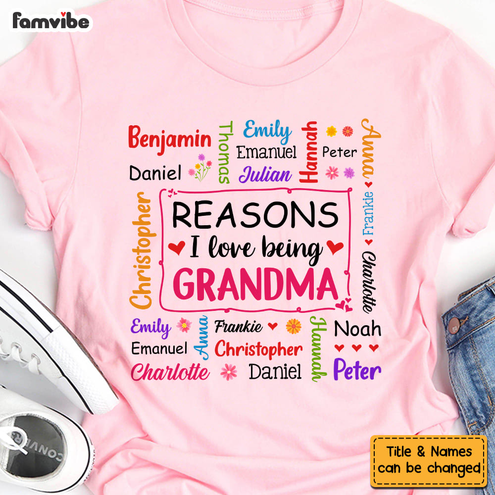 Personalized Gift For Grandma Names Words Art Shirt Hoodie Sweatshirt 32082 Primary Mockup