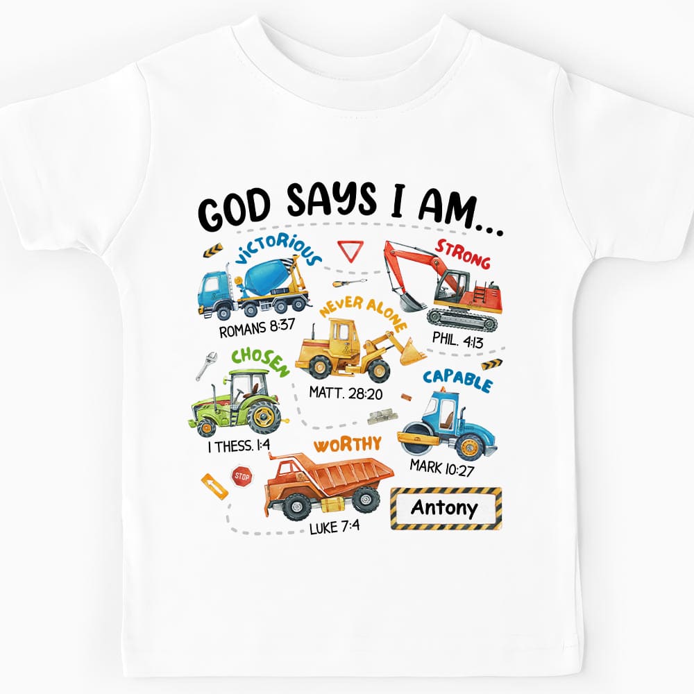 Personalized Gift For Grandson God Says You Are Kid T Shirt - Kid Hoodie - Kid Sweatshirt 32085 Mockup White
