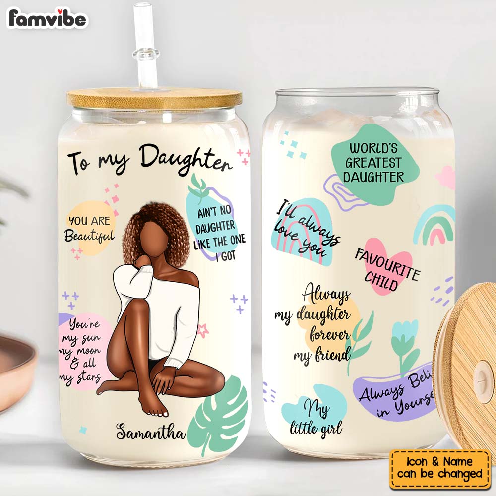 Personalized Gift For Daughter My Sunshine Glass Can 32086 Primary Mockup