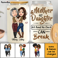 Personalized Gift For Mom Daughter A Bond That Can't Be Broken Glass Can 32087 thumb 1