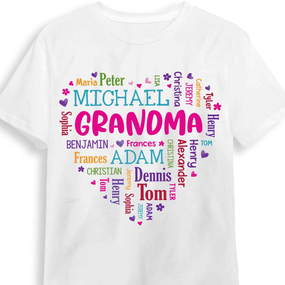 Personalized Gift For Grandma Heart Word Art Shirt Hoodie Sweatshirt 32088 Primary Mockup