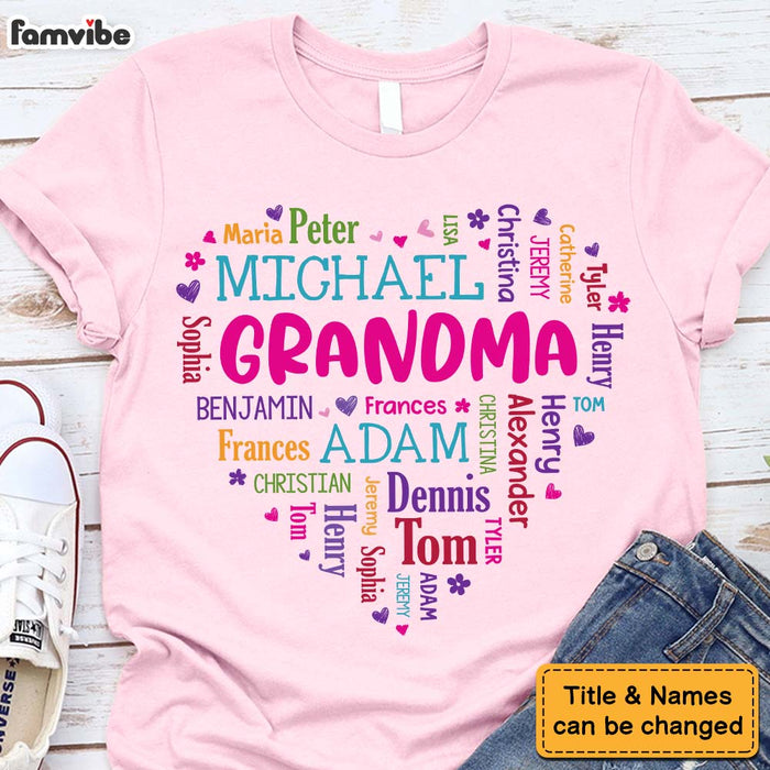 Personalized Gift For Grandma Heart Word Art Shirt - Hoodie - Sweatshirt 32088 1