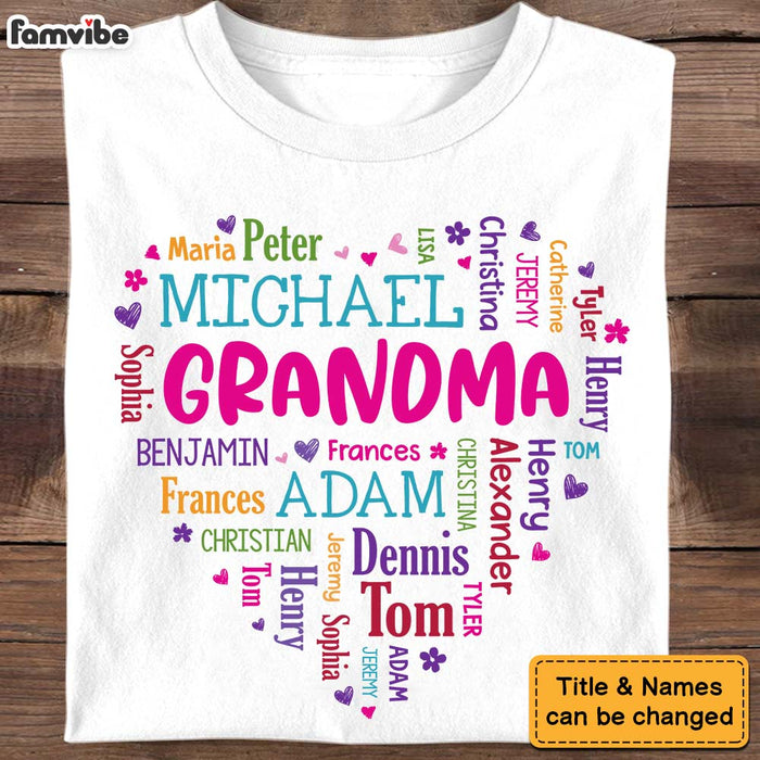 Personalized Gift For Grandma Heart Word Art Shirt - Hoodie - Sweatshirt 32088 1