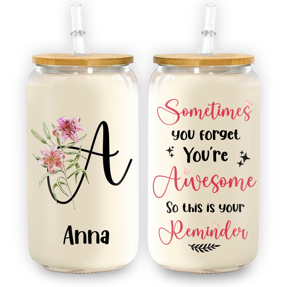 Personalized Gift For Daughter You're Awesome Glass Can 32090 Primary Mockup